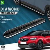 S-Dizayn Opel Crossland X Diamond Krom Yan Basamak 173 Cm 2017 Üzeri A+ Kalite thumbnail 1