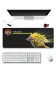 SonicTouch Kişiye isme Özel Kanarya Figürlü Sarı Lacivert Fotoğraflı XXL Dikişsiz Gamer Klavye Mousepad 40x90cm thumbnail 1
