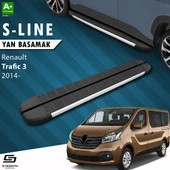 S-Dizayn Renault Trafic 3 Kısa Şase S-Line Aluminyum Yan Basamak 223 Cm 2014-2020 A+ Kalite thumbnail 1