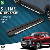 S-Dizayn Ssangyong Musso S-Line Aluminyum Yan Basamak 203 Cm 2018 Üzeri A+ Kalite thumbnail 1