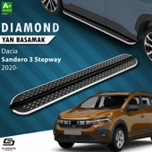 S-Dizayn Dacia Sandero 3 Stepway Diamond Krom Yan Basamak 183 Cm 2020 Üzeri A+ Kalite - 1