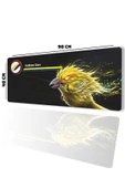 SonicTouch Kişiye isme Özel Kanarya Figürlü Sarı Lacivert Fotoğraflı XXL Dikişsiz Gamer Klavye Mousepad 40x90cm thumbnail 2