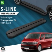 S-Dizayn VW Transporter T6 Kısa Şase S-Line Siyah Yan Basamak 213 Cm 2015-2019 A+ Kalite thumbnail 1
