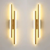 2 ADET Elektrikle Çalışır, 12 Watt , 3000 Kelvin Gün Işığı Led Aplik, İç Merkan Led Duvar Armatürü thumbnail 2