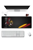 SonicTouch Aslan Muhafızı Sarı Kırmızı Dikişsiz Pürüzsüz Sıvı Geçirmez XXL Gamer Klavye Mousepad 40x90cm thumbnail 1