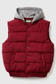 United Colors of Benetton Erkek Çocuk 2IGGCJ012-25K Puffer Yelek Bordo - 1