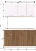 Tdesigno Imge Mutfak 140 cm Tezgah Dahil - 3