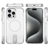 Apple iPhone 15 Pro Max Kılıf M-safe Şarj Özellikli Zore T-Max Standlı Kapak thumbnail 12