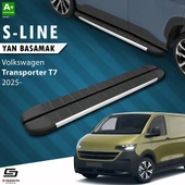 S-Dizayn VW Transporter T7 Uzun Şase S-Line Aluminyum Yan Basamak 263 Cm 2024 Üzeri A+ Kalite thumbnail 1