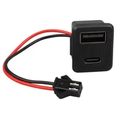 IC-266T-4 Pano Tip Kare Type-C + USB Şarj Soketi Bağlantı Modülü thumbnail 3