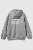 United Colors of Benetton Erkek Çocuk 3J68C505G-25K Sweatshirt Gri Melanj thumbnail 2