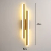 2 ADET Elektrikle Çalışır, 12 Watt , 3000 Kelvin Gün Işığı Led Aplik, İç Merkan Led Duvar Armatürü thumbnail 6