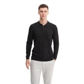 Slim Fit Viskon Karışımlı Basic Polo Yaka Kazak thumbnail 9