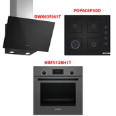 Bosch DWK63PJ61T - POP6C6P30O - HBF512BH1T Ankastre 3'lü Set - 1