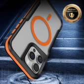 Apple iPhone 16 Pro Max Kılıf M-safe Şarj Özellikli Renkli Kenar Airbag Şeritli Zore Lamer Kapak thumbnail 2