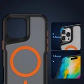 Apple iPhone 16 Pro Kılıf M-safe Şarj Özellikli Renkli Kenar Airbag Şeritli Zore Lamer Kapak - 4