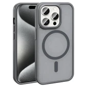 Apple iPhone 15 Pro Kılıf M-safe Şarj Özellikli Mat Arka Yüzey Zore Sio Kapak - 1