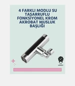 Modlu 360 Derece Dönebilen Şelale Basınçlı Su Tasarruflu Fiskiye Musluk Lavabo Batarya Başlığı,Ucu - 2