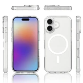 Apple iPhone 17 Kılıf M-safe Şarj Özellikli Şeffaf Sert PC Zore Embos Kapak - 3