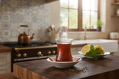 Paşabahçe 6'lı Çay Bardağı 130cc ve Porland Porselen 6'lı Çay Tabağı Set (Kolye,Küpe Hediyeli) - 3