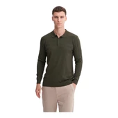 Slim Fit Viskon Karışımlı Basic Polo Yaka Kazak thumbnail 6