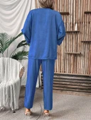 Kadın Uzun Kollu önü Açık Dokuma Ceket Ve Pantolon Ikili Takım - 2