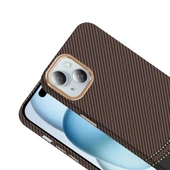 Apple iPhone 15 Kılıf M-safe Şarj Özellikli Karbon Fiber Görünümlü Zore Gros Kapak - 11