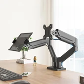 Powermaster PM-252D-J 13-32'' Amortisörlü Stand Çift Kol LCD-LED Gaming Monitör Laptop Tutucu Masa Askı Aparatı - 2