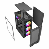 PowerBoost PB-A601B 600W 80+ USB 3.2 LED ATX Mid Tower Siyah Kasa thumbnail 8