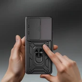 Tecno Camon 40 Pro Kılıf Magnetik Standlı Kamera Korumalı Zore Sürgülü Vega Kapak - 5