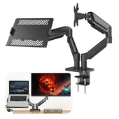 Powermaster PM-252D-J 13-32'' Amortisörlü Stand Çift Kol LCD-LED Gaming Monitör Laptop Tutucu Masa Askı Aparatı - 1