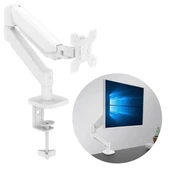 Powermaster PM-252 13-32'' Amortisörlü Stand Tek Kol LCD-LED Gaming Monitör Tutucu Beyaz Stand Askı Aparatı - 1