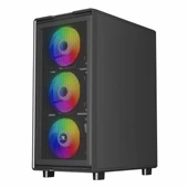 PowerBoost PB-A601B 600W 80+ USB 3.2 LED ATX Mid Tower Siyah Kasa thumbnail 3