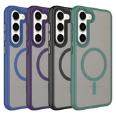 Galaxy S23 Plus Kılıf Mat Arka Yüzey Wireless Şarj Özellikli Zore Flet M-safe Kapak thumbnail 2