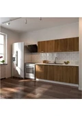T Designo Petek Hazır Mutfak Dolabı - 200 cm Ceviz Tezgah Dahil thumbnail 1