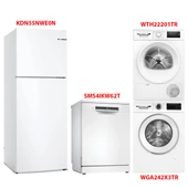 Bosch KDN55NWE0N - SMS4IKW62T - WGA242X3TR - WTH22201TR Beyaz Eşya 4'lü Set - 1