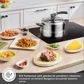 Karaca Retro İndüksiyon Tabanlı Paslanmaz Çelik Düdüklü Tencere 6 Lt thumbnail 4