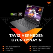 Victus 15-FB3007NT AMD Ryzen 9 8945HS 16GB 512GB SSD RTX4060 Freedos 15.6" Taşınabilir Bilgisayar B82WDEA thumbnail 3