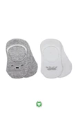 Bistyle 2'Li Babet Cute Face Penye Çorap 30103 Gri Beyaz thumbnail 1