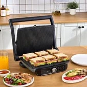 Karaca Gastro Grill Pro 2400W Izgara ve Tost Makinesi Antrasit 6 Dilim Kapasiteli thumbnail 2