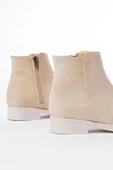 165-204 Bej Süet Fermuarlı Günlük Kadın Bot - 4