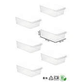 Porsima 3184 6'lı Kapaklı Dolap İçi ve Buzdolabı İçi Düzenleyici Banyo Mutfak Organizeri 6 Litre - 3