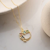 Vaoov 925 Ayar Gümüş Renkli Taşlı Kelebek Kolye thumbnail 4