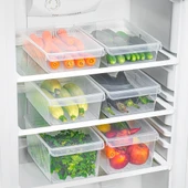 Porsima 6'lı Kapaklı Dolap İçi ve Buzdolabı İçi Düzenleyici Banyo Mutfak Organizeri (2 şer adet 4-6-8 Litre) - 2