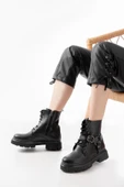 508-3038 Siyah Toka Aksesuarlı Fermuarlı Günlük Kadın Bot thumbnail 1