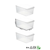 Porsima 3185 3 Adet Kapaklı Dolap İçi ve Buzdolabı İçi Düzenleyici Banyo Mutfak Organizeri 8 Litre - 3