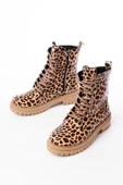 2121-356 Parlak Leopar Bağcıklı Fermuarlı Günlük Kadın Bot thumbnail 6