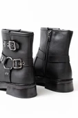 02-2013 Siyah Toka Aksesuarlı Fermuarlı Günlük Kadın Bot thumbnail 5