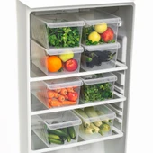 Porsima 3185 6'lı Kapaklı Dolap İçi ve Buzdolabı İçi Düzenleyici Banyo Mutfak Organizeri 8 Litre - 2