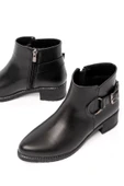 270-3030 Siyah Toka Aksesuarlı Fermuarlı Günlük Kadın Bot - 1